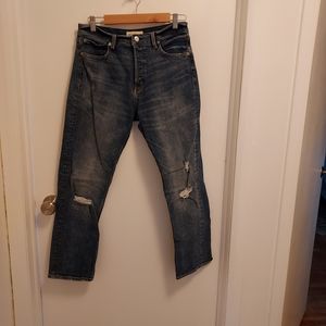 Gap, waist 29, regular length, distressed dark blue denim, worn once